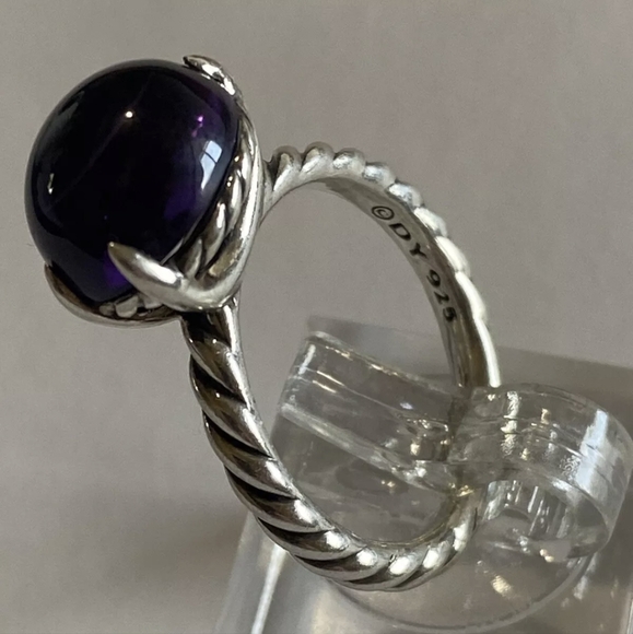 ⭐ David Yurman Sterling Silver Cable & Amethyst Ring D.Y. 925 Size 6.75 ✨ - Picture 5 of 15
